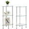 mDesign Glass Corner 3-Tier Tower Cabinet Organizer Shelf, 2 Pack, Clear/Chrome